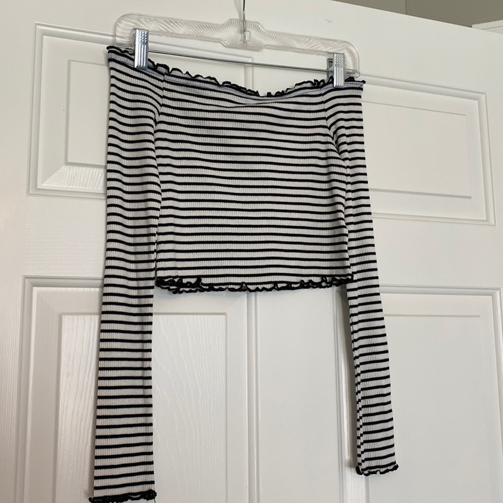 Off the shoulder striped top